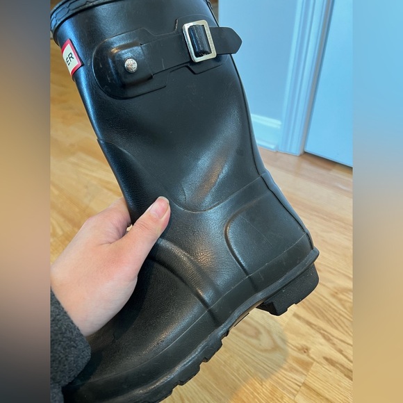 Hunter Black Short Rain Boots Women’s Size 7 - Picture 4 of 10